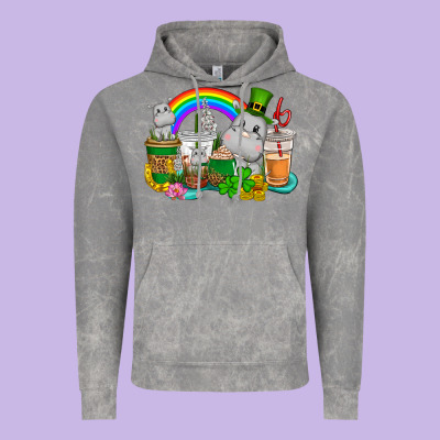 St. Patrick's Hippopotamus Coffee Cups Vintage Hoodie Designed By Cowgirlartshop