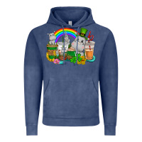 Vintage Denim St. Patrick's Hippopotamus coffee cups Vintage Hoodie - CowGirlArtShop