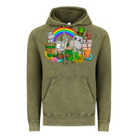Vintage Olive St. Patrick's Hippopotamus coffee cups Vintage Hoodie - CowGirlArtShop