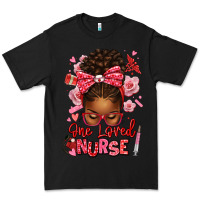 Black one loved nurse afro messy bun Premium Tee - texasbilliewilder