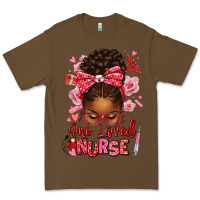 Cacao one loved nurse afro messy bun Premium Tee - texasbilliewilder