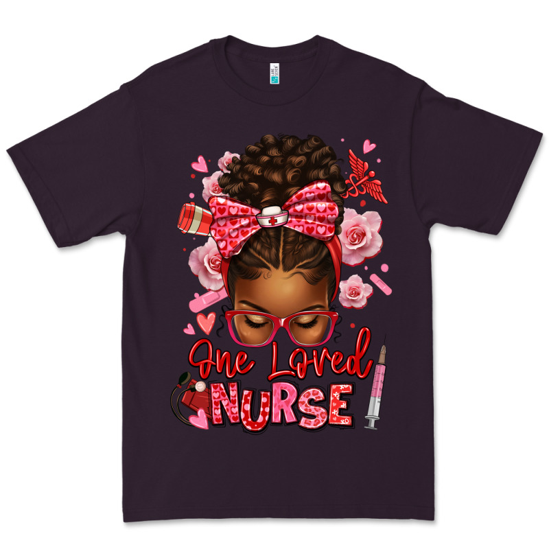One Loved Nurse Afro Messy Bun Premium Tee by texasbilliewilder | Teevron
