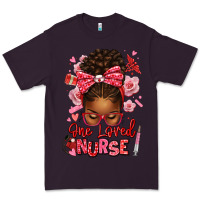 Plum one loved nurse afro messy bun Premium Tee - texasbilliewilder