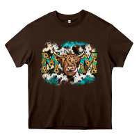 Chocolate Brown highland cow mom Heavy Core Tee - JahusDesignShop