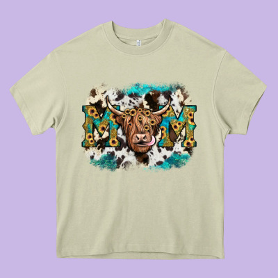 Highland Cow Mom Heavy Core Tee Designed By Jahusdesignshop
