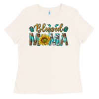 Bone Western Blessed Mama with Leopard and Sunflower Ladies Tee - texasbilliewilder