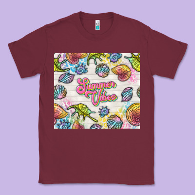 Summer Vibes With Sea Shells Classic Tee Designed By Tumblerdesignbyshophia