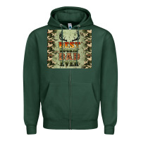 Sports Green best buckin' dad ever Zipper Hoodie - Artiststas