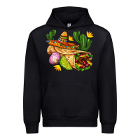 Black burrito  with sombrero and union with cactus Urban Hoodie - AdoDesignShop