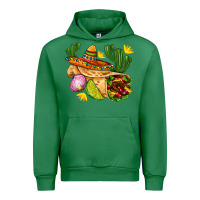 Emerald burrito  with sombrero and union with cactus Urban Hoodie - AdoDesignShop