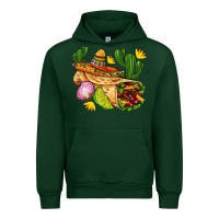 Forest Green burrito  with sombrero and union with cactus Urban Hoodie - AdoDesignShop