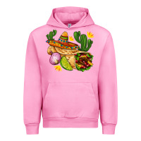 Fuchsia Pink burrito  with sombrero and union with cactus Urban Hoodie - AdoDesignShop