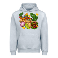 Heather Grey burrito  with sombrero and union with cactus Urban Hoodie - AdoDesignShop