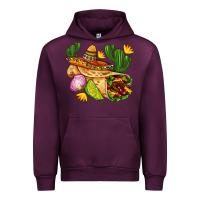 Mauve Wine burrito  with sombrero and union with cactus Urban Hoodie - AdoDesignShop