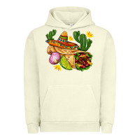 Pigment Pistachio burrito  with sombrero and union with cactus Urban Hoodie - AdoDesignShop