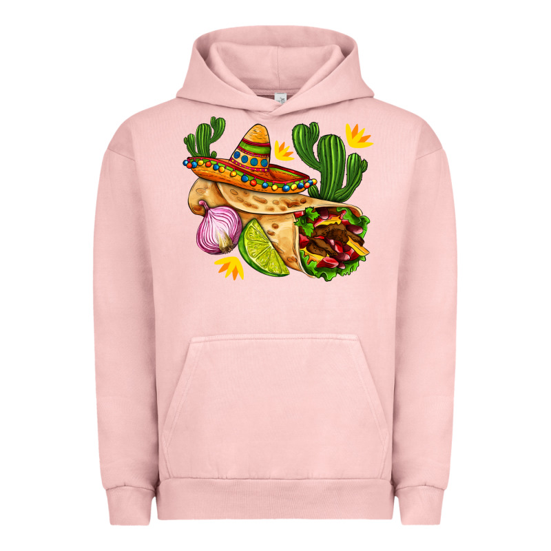 Burrito  With Sombrero And Union With Cactus Urban Hoodie by AdoDesignShop | Teevron