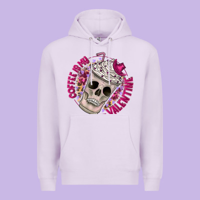 Coffee Is My Valentine Premium Hoodie Designed By Cowhidedigitalart
