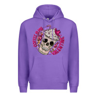 Purple Coffee is my Valentine Premium Hoodie - CowhideDigitalArt