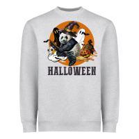Heather Grey hallowen panda Heavyweight Sweatshirt - LillyAllenDesigns