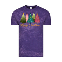 Cloud Purple merry christmas trees Vintage Tee - CowGirlArtShop