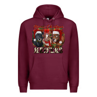 Burgundy Merry Christmas Heifers Premium Hoodie - RanaPortraitStore