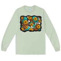 Matcha cowhide leopard turquoise sunflowers pattern olivia Long Sleeve Tee - OliviaCreatesArt