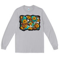 Moon Dust cowhide leopard turquoise sunflowers pattern olivia Long Sleeve Tee - OliviaCreatesArt