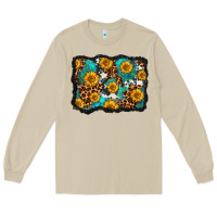 Mushroom cowhide leopard turquoise sunflowers pattern olivia Long Sleeve Tee - OliviaCreatesArt