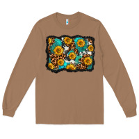 Toasted Coconut cowhide leopard turquoise sunflowers pattern olivia Long Sleeve Tee - OliviaCreatesArt