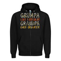 Black grumpa like a regular grandpa only grumpier Zipper Hoodie - Artiststas