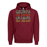 Burgundy grumpa like a regular grandpa only grumpier Zipper Hoodie - Artiststas