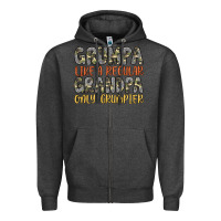 Charcoal Heather grumpa like a regular grandpa only grumpier Zipper Hoodie - Artiststas