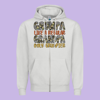 Grumpa Like A Regular Grandpa Only Grumpier Zipper Hoodie Designed By Artiststas