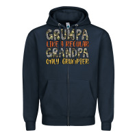 Navy grumpa like a regular grandpa only grumpier Zipper Hoodie - Artiststas