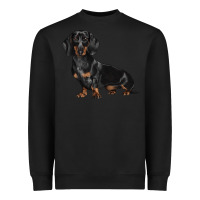 Black Dachshund Dog Illustrations Heavyweight Sweatshirt - LillyAllenDesigns