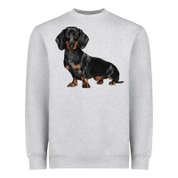 Heather Grey Dachshund Dog Illustrations Heavyweight Sweatshirt - LillyAllenDesigns