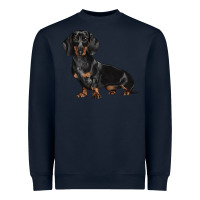 Navy Dachshund Dog Illustrations Heavyweight Sweatshirt - LillyAllenDesigns