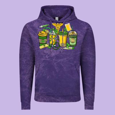 St. Patrick's Day Nurse Coffee Cups Vintage Hoodie Designed By Howdyjamesfarm