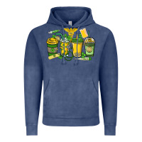 Vintage Denim St. Patrick's Day Nurse coffee cups Vintage Hoodie - HowdyJamesFarm