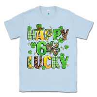 Dusty Blue happy go lucky Classic Tee - Artiststas