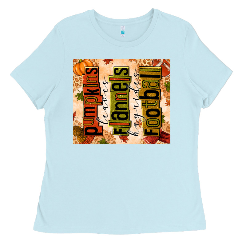 Pumpkins Leaves Flannels Hayrides Football Ladies Tee by texasbilliewilder | Teevron