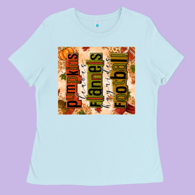 Pumpkins Leaves Flannels Hayrides Football Ladies Tee Designed By Texasbilliewilder