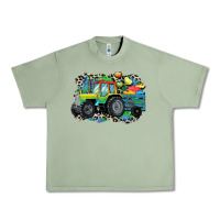 Oil Green Autism farm tractor Urban Heavy Tee - CowGirlArtShop