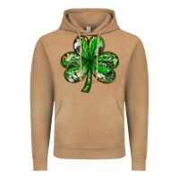 Vintage Camel Shamrock with leopard and cowhide St. Patricks day Vintage Hoodie - HowdyJamesFarm