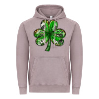 Vintage Zinc Shamrock with leopard and cowhide St. Patricks day Vintage Hoodie - HowdyJamesFarm
