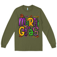 Army Green mardi gras Long Sleeve Tee - OliviaCreatesArt