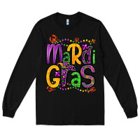 Black mardi gras Long Sleeve Tee - OliviaCreatesArt
