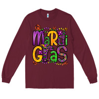 Burgundy mardi gras Long Sleeve Tee - OliviaCreatesArt