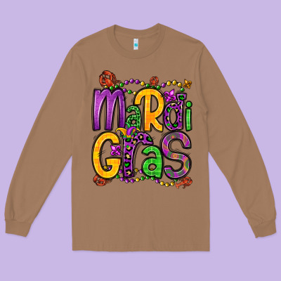 Mardi Gras Long Sleeve Tee Designed By Oliviacreatesart