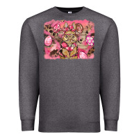 Charcoal Heather pink camouflage bunny background Premium Sweatshirt - BarkalooDesign